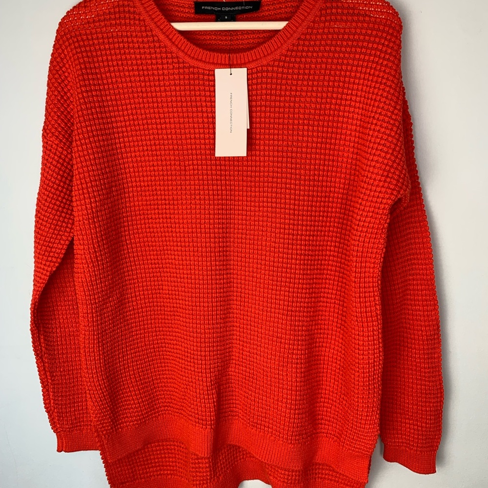 French Connection Women’s Dinka Waffle Knit High-Low Sweater.